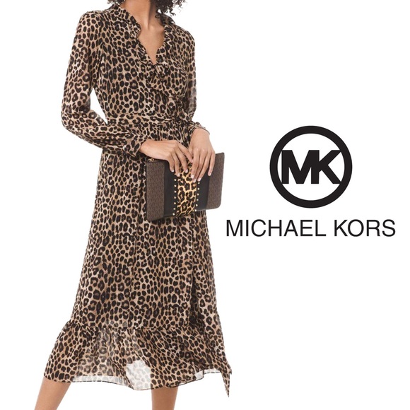 Michael Kors cheetah ruffled wrap dress - Picture 1 of 4